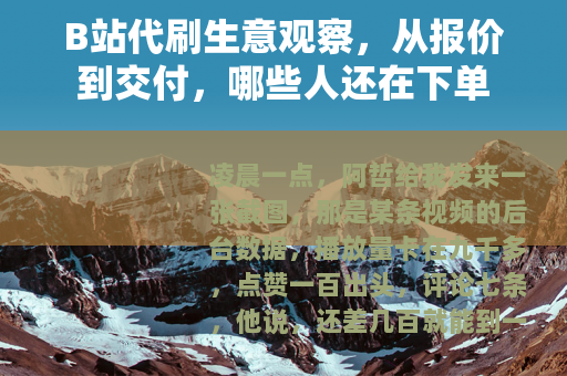 B站代刷生意观察，从报价到交付，哪些人还在下单