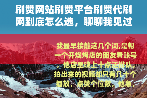 刷赞网站刷赞平台刷赞代刷网到底怎么选，聊聊我见过的门道
