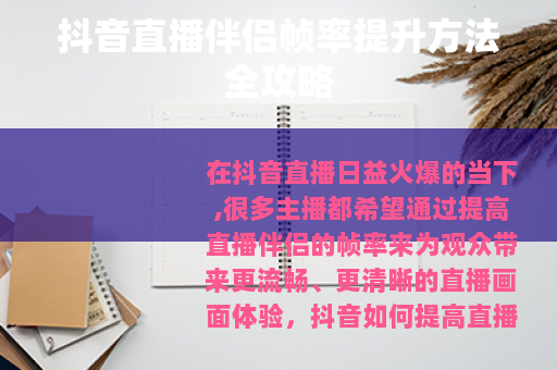 抖音直播伴侣帧率提升方法全攻略