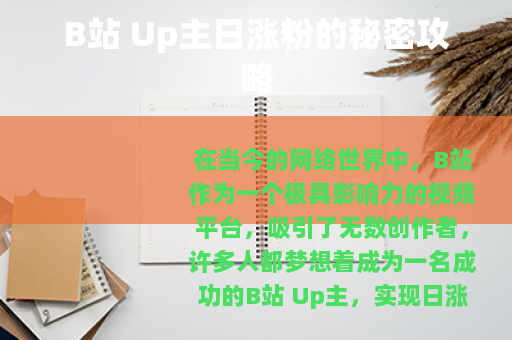 B站 Up主日涨粉的秘密攻略