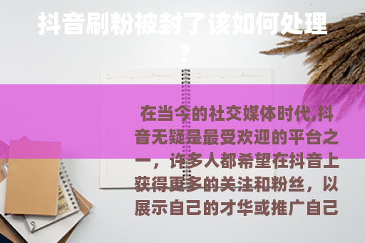 抖音刷粉被封了该如何处理？