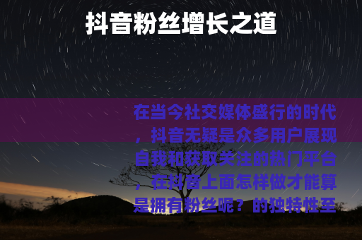 抖音粉丝增长之道