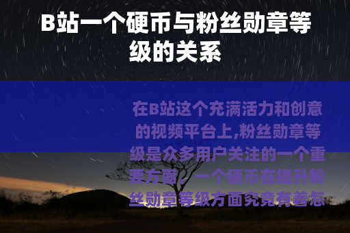 B站一个硬币与粉丝勋章等级的关系