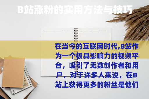 B站涨粉的实用方法与技巧