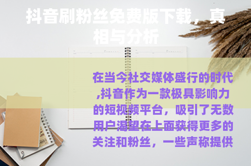 抖音刷粉丝免费版下载，真相与分析