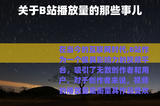 关于B站播放量的那些事儿