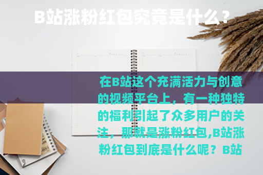 B站涨粉红包究竟是什么？