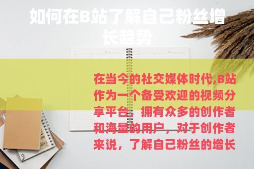 如何在B站了解自己粉丝增长趋势