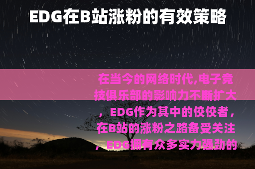 EDG在B站涨粉的有效策略