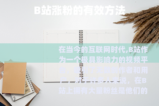 B站涨粉的有效方法