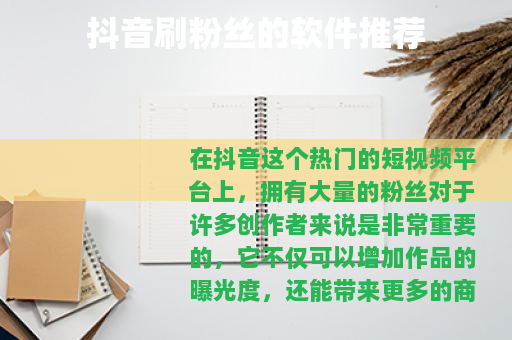 抖音刷粉丝的软件推荐