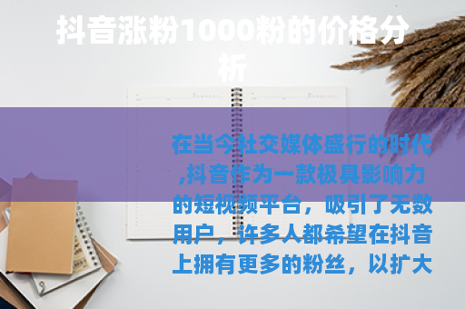 抖音涨粉1000粉的价格分析
