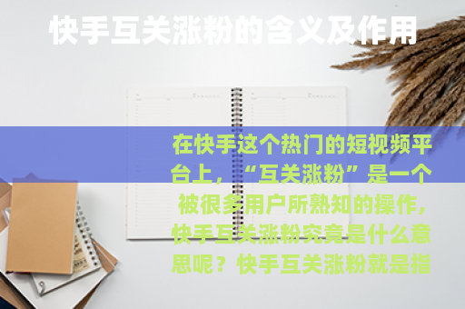 快手互关涨粉的含义及作用