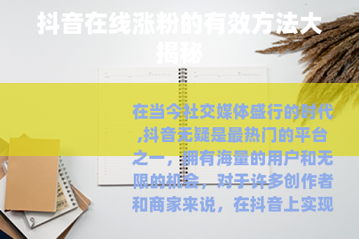 抖音在线涨粉的有效方法大揭秘