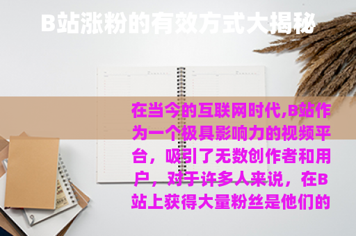 B站涨粉的有效方式大揭秘