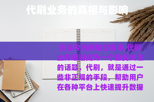 代刷业务的真相与影响