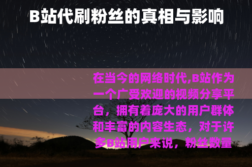 B站代刷粉丝的真相与影响